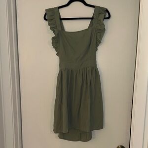 Elegant Green Ruffle Dress